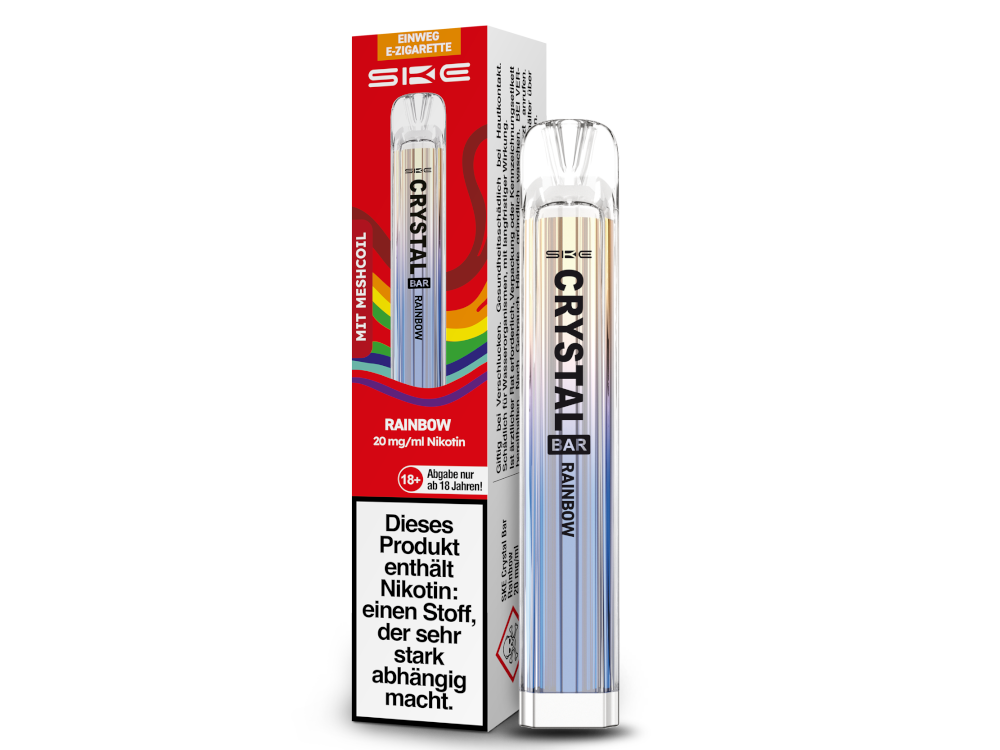 SKE - Crystal Bar Einweg E-Zigarette - Rainbow 20 mg/ml