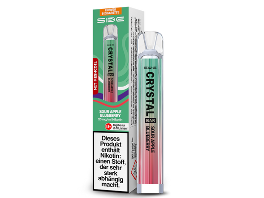SKE - Crystal Bar Einweg E-Zigarette - Sour Apple Blueberry 20 mg/ml