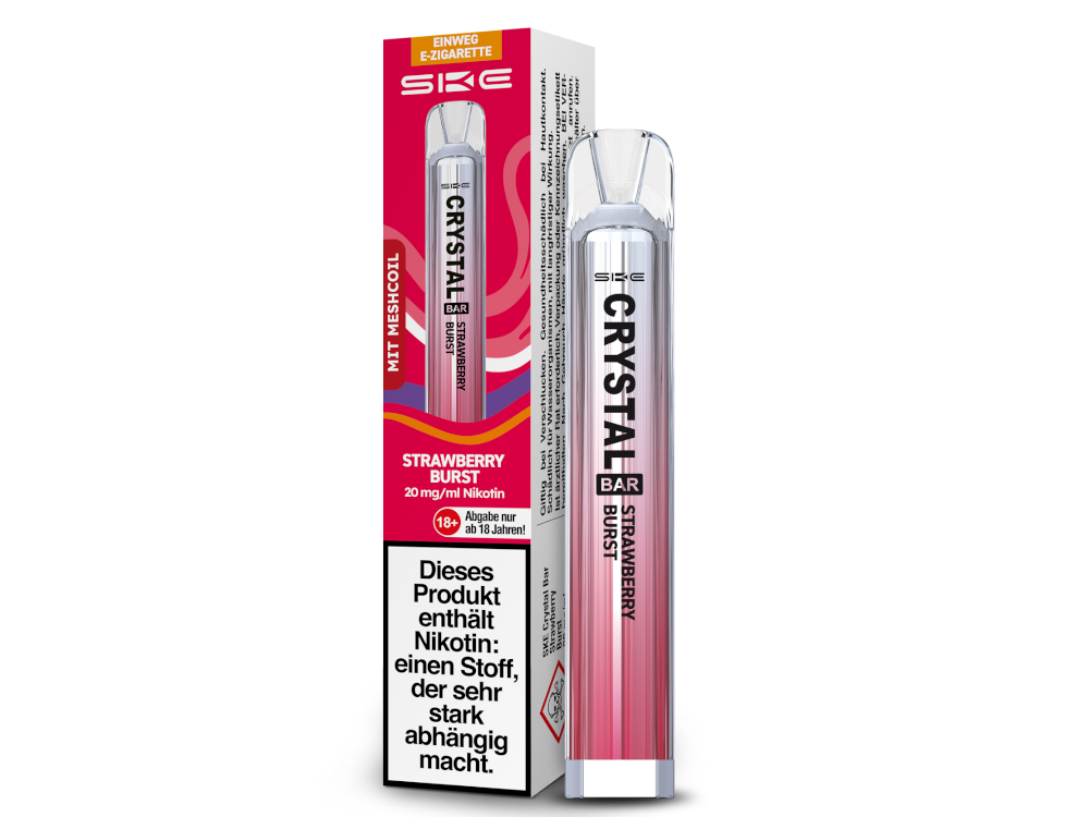 SKE - Crystal Bar Einweg E-Zigarette - Strawberry Burst 20 mg/ml